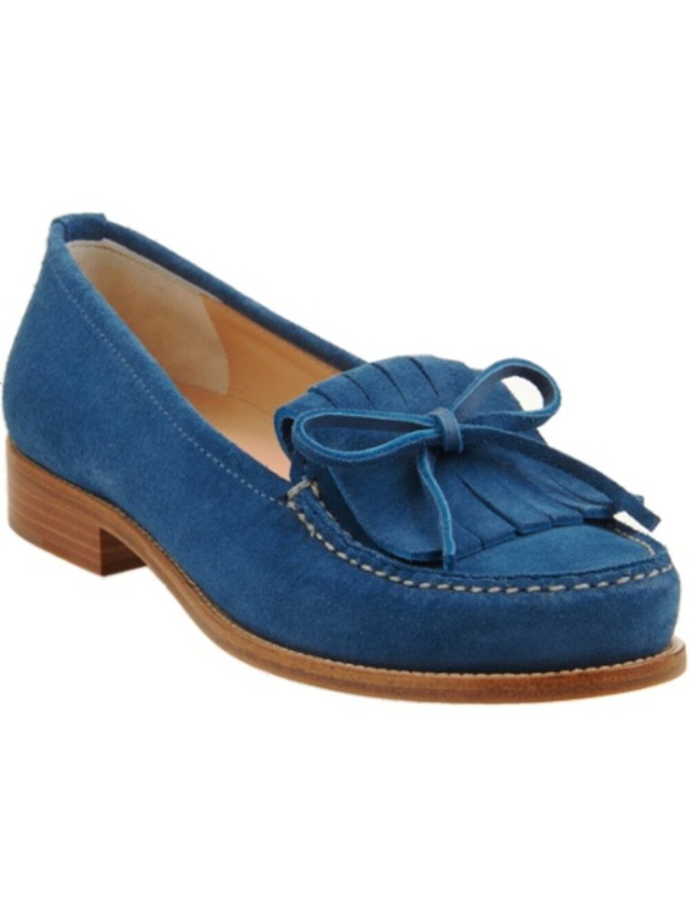 Jil Sander Kiltie Blue Suede Loafers NIB, Size 8